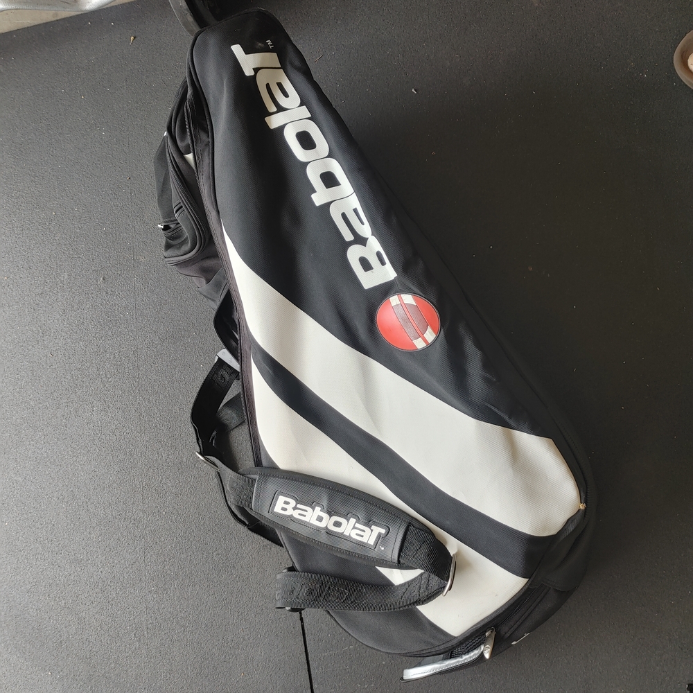 Black and White Tennis Racket Bag